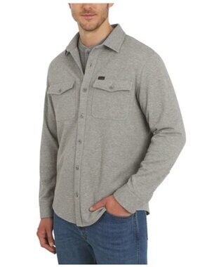 Wrangler Men's Flannel Brushed Knit Shirt Regular Fit Gray Size XXL